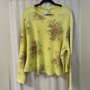 Cropped Waffle Knit Long Sleeve - By Easel